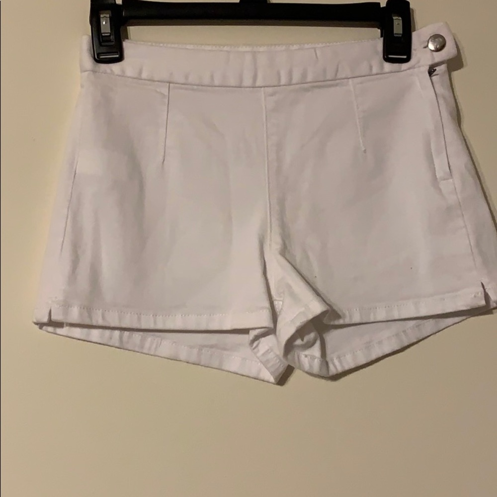 White booty shorts